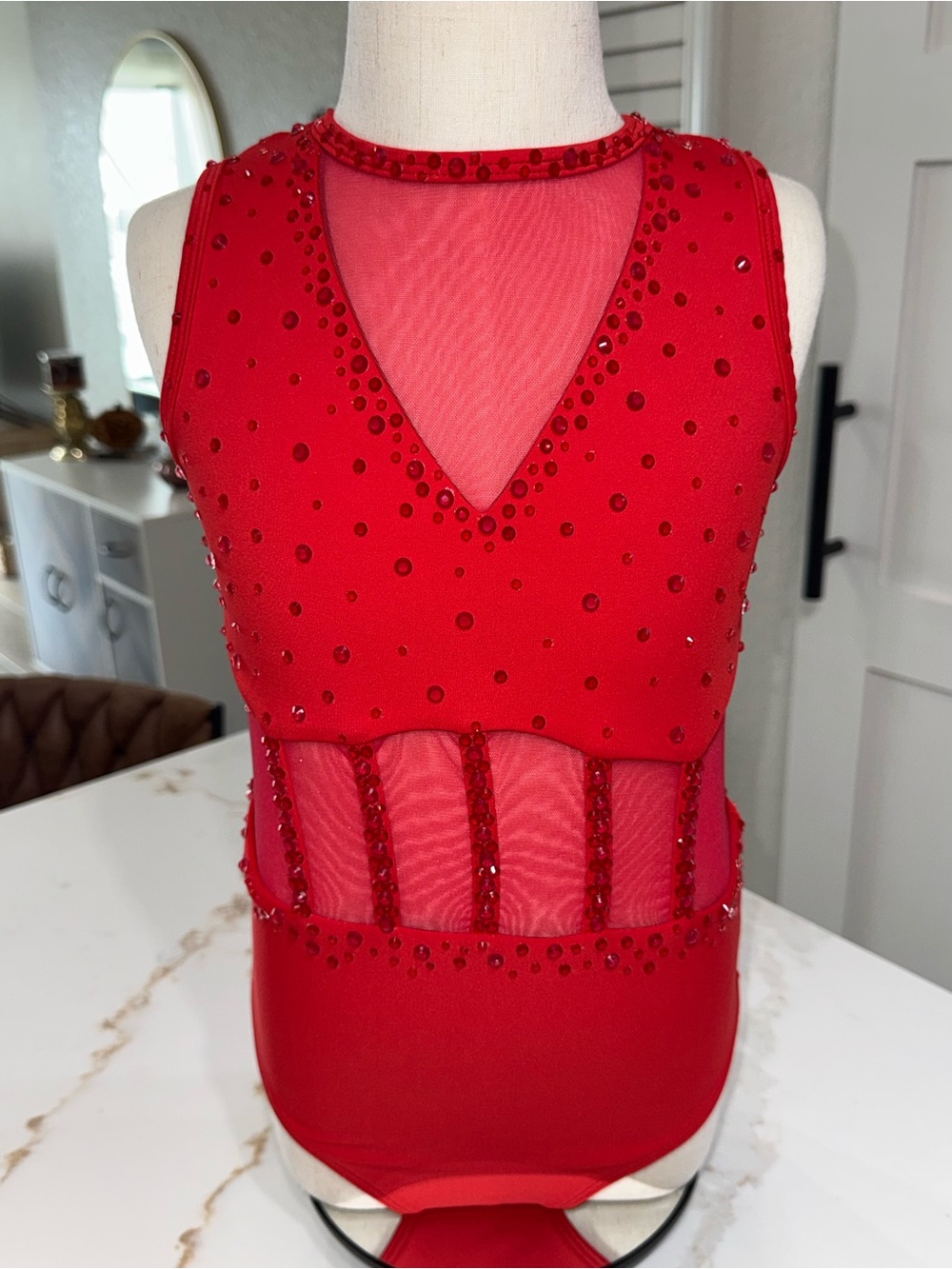 FIVE Dancewear Rhinestoned Leotard Dance Costume size YXL